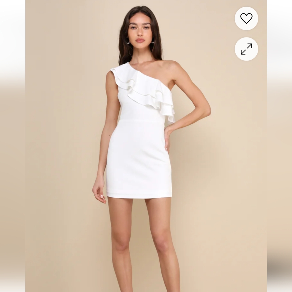 Lulu's Black One-Shoulder Ruffled Mini Dress